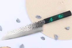 Couteau kiritsuke japonais 19cm Sakai Takayuki Nanairo Green Damas VG10