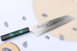 Couteau kiritsuke japonais 19cm Sakai Takayuki Nanairo Green Damas VG10