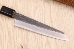 Couteau kiritsuke universel 13,5cm japonais artisanal Sakai Kikumori Kikuzuki Kuro