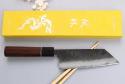 Couteau ko-bunka 13,5cm japonais artisanal Yuzo Black Nashiji