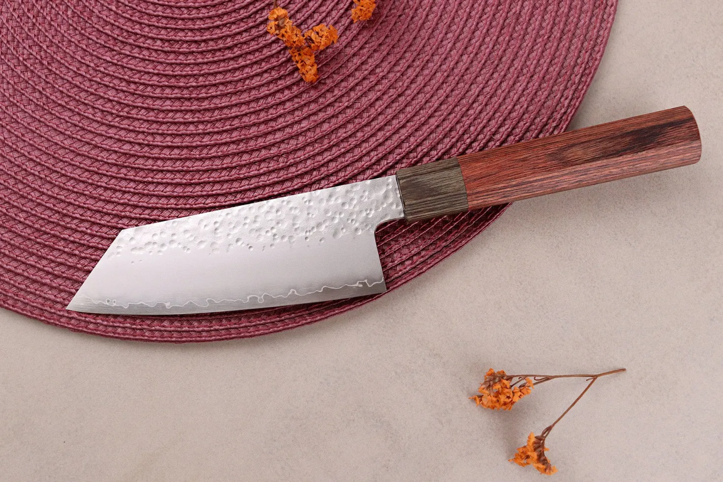 Couteau ko-bunka 13cm japonais artisanal Hado Shiosai VG10 manche bois de pakka