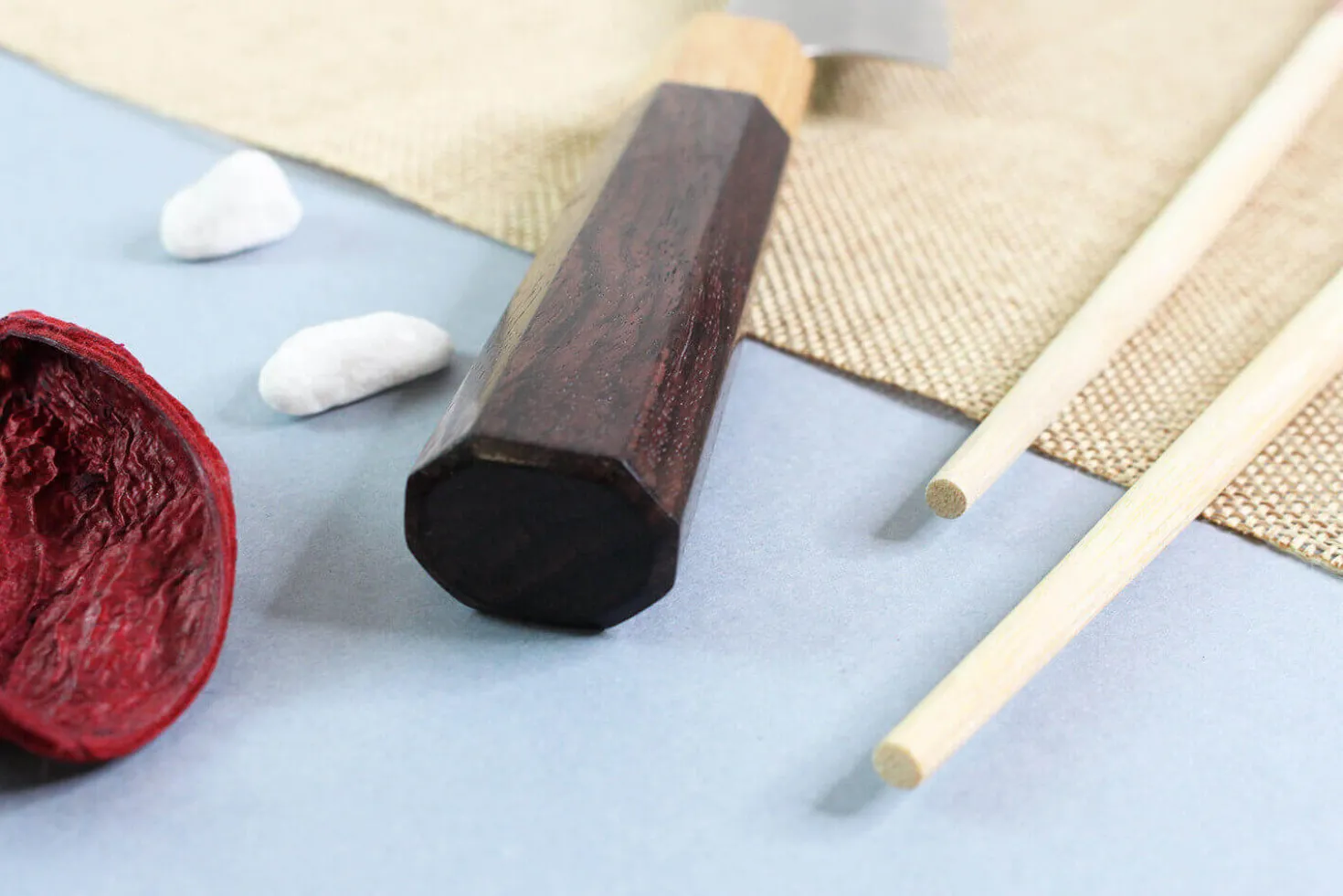 Couteau ko-bunka japonais artisanal Yoshimi Kato AS Nashiji 13,5cm