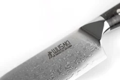 Couteau ko-santoku Wusaki Sakin Damas 10Cr 13cm manche en fibre de carbone et feuille d'or