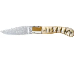 Couteau Laguiole GILLES, lame damas inox, manche 13 cm corne de bélier