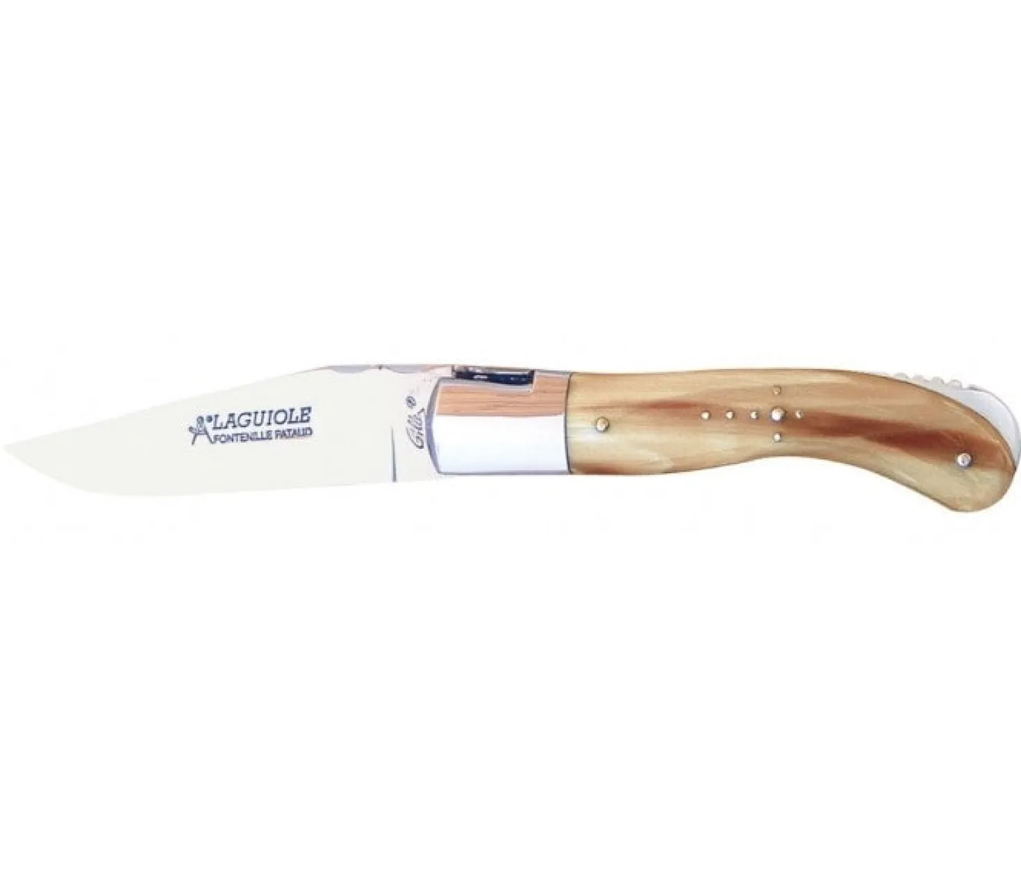 Couteau Laguiole GILLES, manche 13 cm pointe de corne blonde