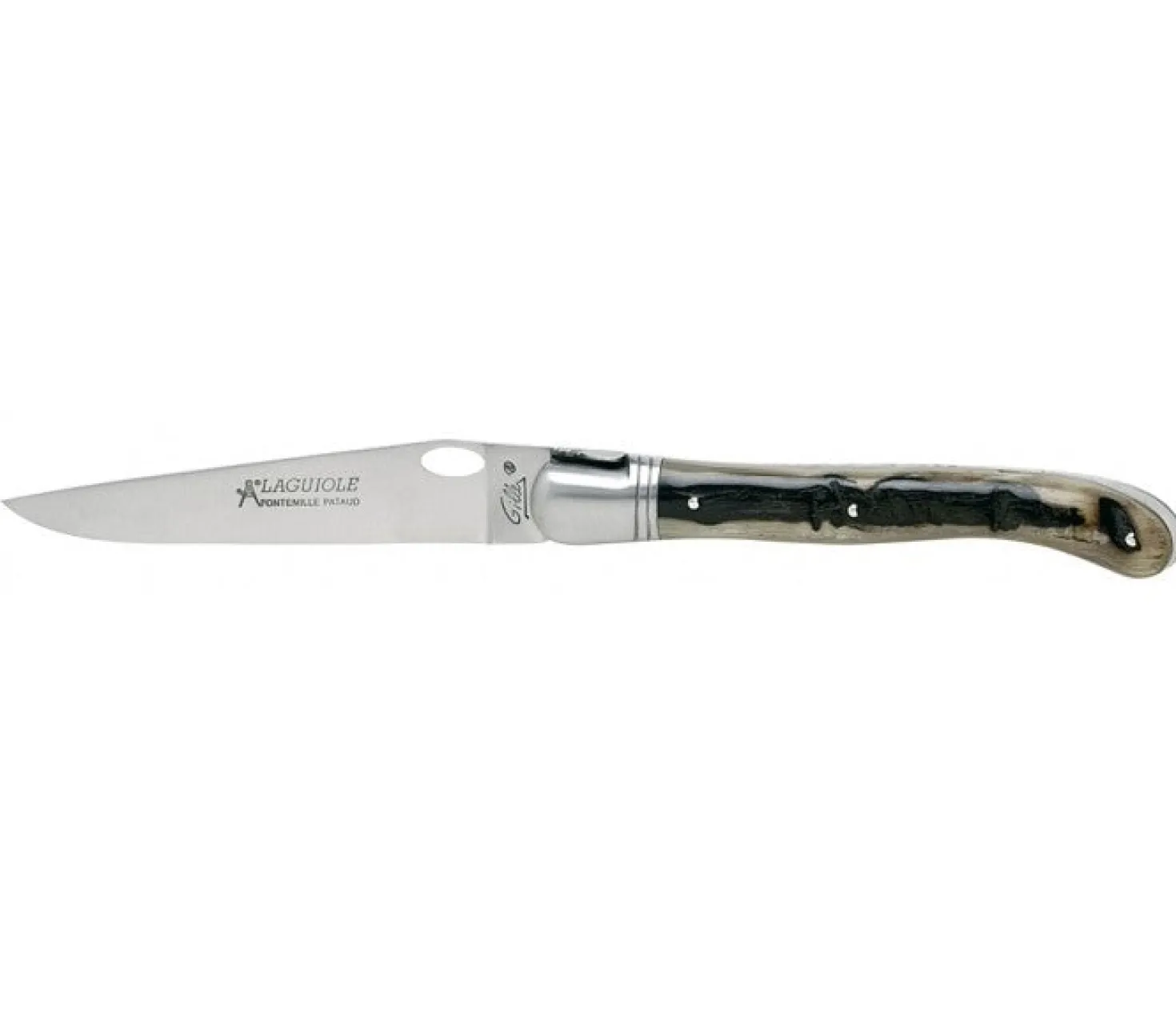 Couteau Laguiole GILLES, manche 12 cm corne de bélier jaspée