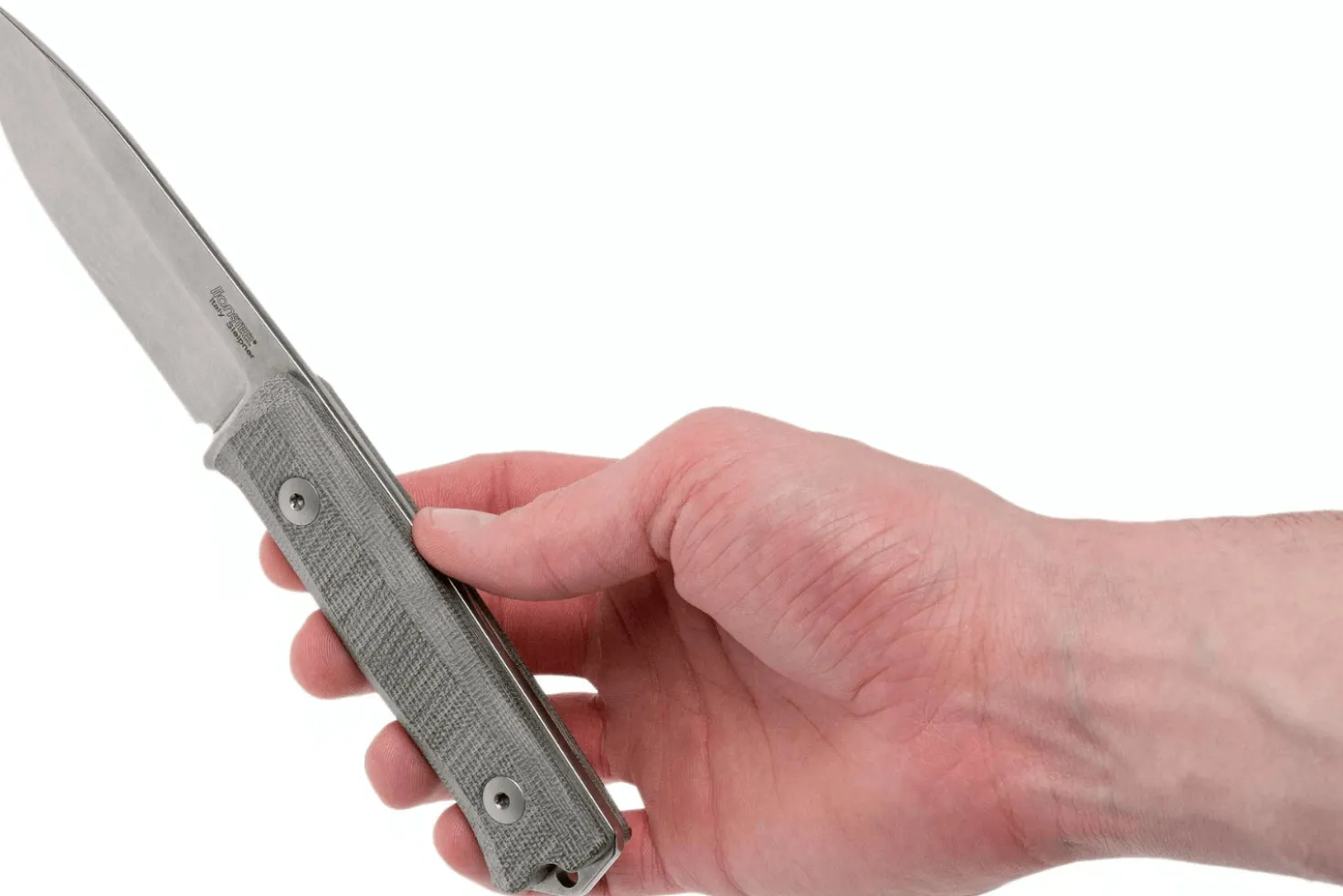 Couteau LionSteel B40.CVG lame 10,3cm manche en micarta vert gaine + étui en cuir