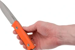Couteau LionSteel B40.GOR lame 10,3cm manche en G10 orange + étui en cuir