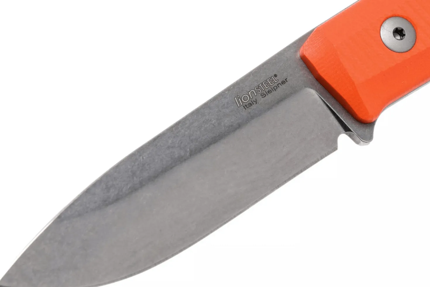 Couteau LionSteel B40.GOR lame 10,3cm manche en G10 orange + étui en cuir