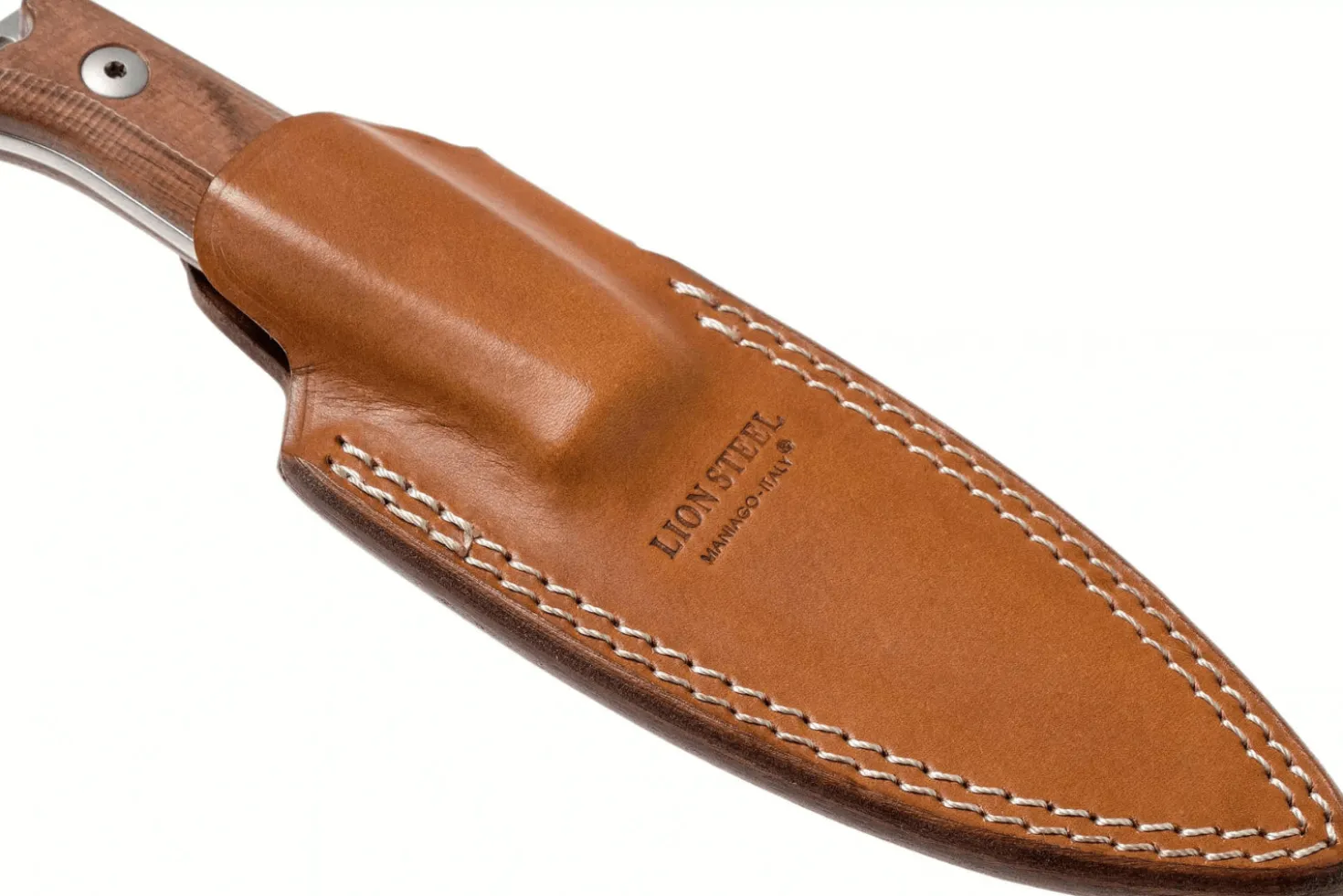 Couteau LionSteel B40.ST lame 10,3cm manche en bois de santal + étui en cuir