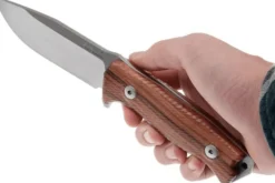 Couteau LionSteel M5.ST lame 11,5cm manche en bois de santal + étui en cuir