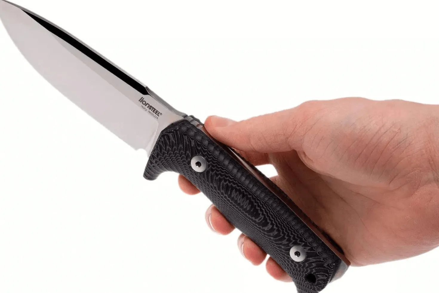 Couteau LionSteel T5.MI lame 12,8cm manche en micarta noir + étui en cuir
