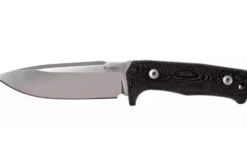 Couteau LionSteel T5.MI lame 12,8cm manche en micarta noir + étui en cuir