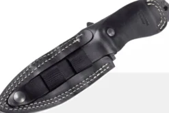 Couteau LionSteel T5.MI lame 12,8cm manche en micarta noir + étui en cuir