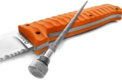 Couteau Maserin Croz 976.A lame 11cm manche en G10 orange + étui en nylon