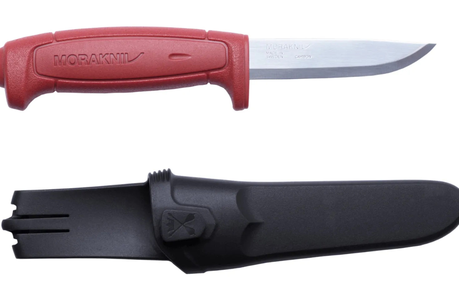Couteau Mora Basic 511 12147 lame carbone 9,1cm manche polypropylène rouge + étui