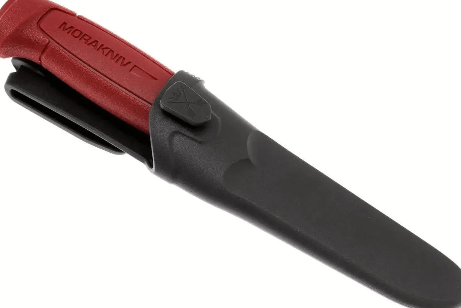 Couteau Mora Basic 511 12147 lame carbone 9,1cm manche polypropylène rouge + étui