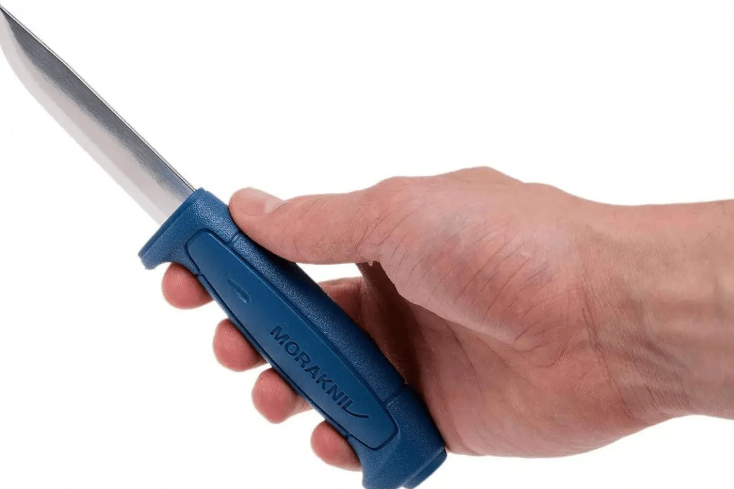 Couteau Mora Basic 546 12241 lame inox 9,1cm manche en polypropylène bleu avec étui