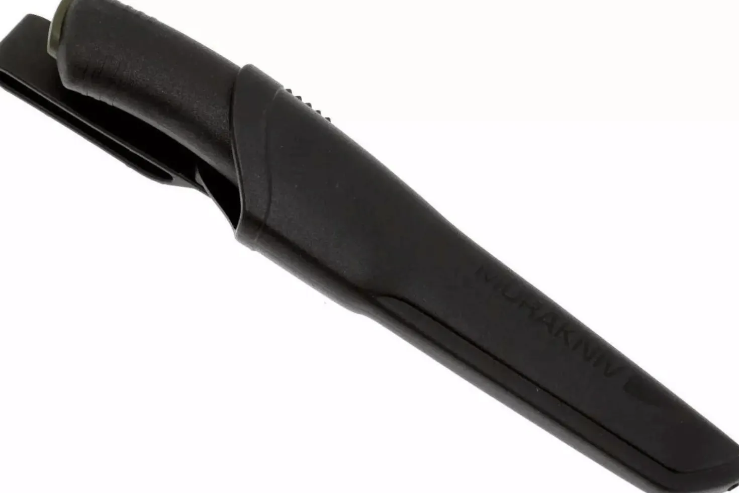 Couteau Mora Bushcraft 10791 lame noire carbone 10,9cm manche caoutchouc noir + étui