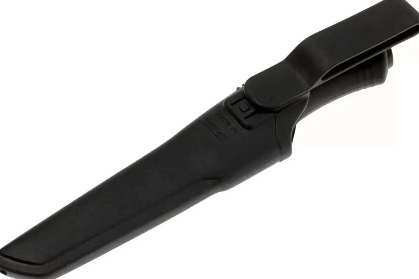 Couteau Mora Bushcraft 10791 lame noire carbone 10,9cm manche caoutchouc noir + étui