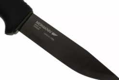 Couteau Mora Bushcraft 10791 lame noire carbone 10,9cm manche caoutchouc noir + étui