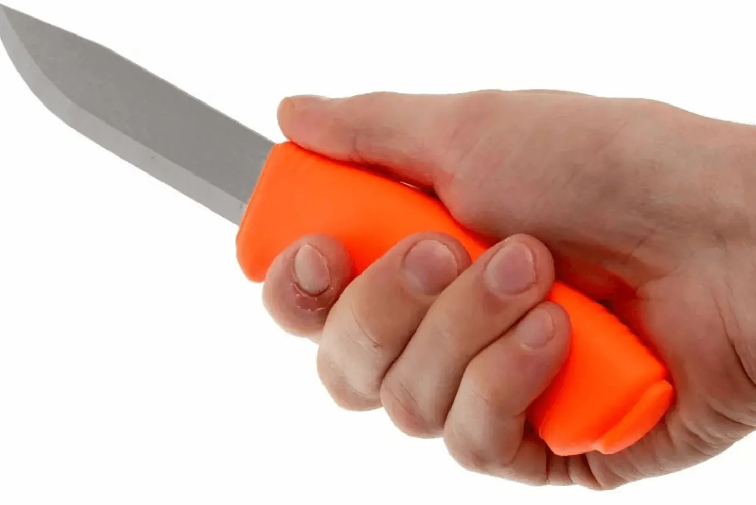 Couteau Mora Bushcraft Survival 12051 lame inox 10,9cm manche caoutchouc orange avec allume feu + étui