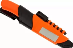 Couteau Mora Bushcraft Survival 12051 lame inox 10,9cm manche caoutchouc orange avec allume feu + étui