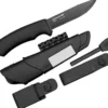 Couteau Mora Bushcraft Survival 11742 lame noire carbone 10,9cm manche caoutchouc noir avec allume feu + étui
