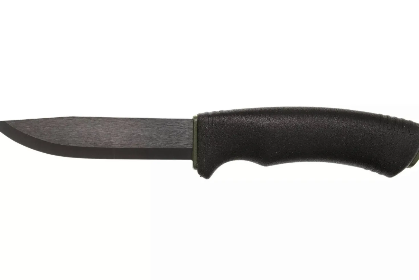 Couteau Mora Bushcraft Survival 11742 lame noire carbone 10,9cm manche caoutchouc noir avec allume feu + étui
