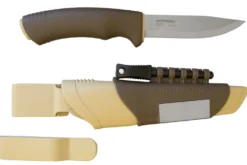 Couteau Mora Bushcraft Survival 13033 lame inox 10,9cm manche caoutchouc marron avec allume-feu + étui