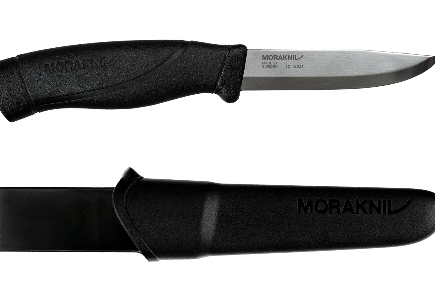 Couteau Mora Companion Heavy Duty 13158 lame inox 10,4cm manche caoutchouc noir + étui