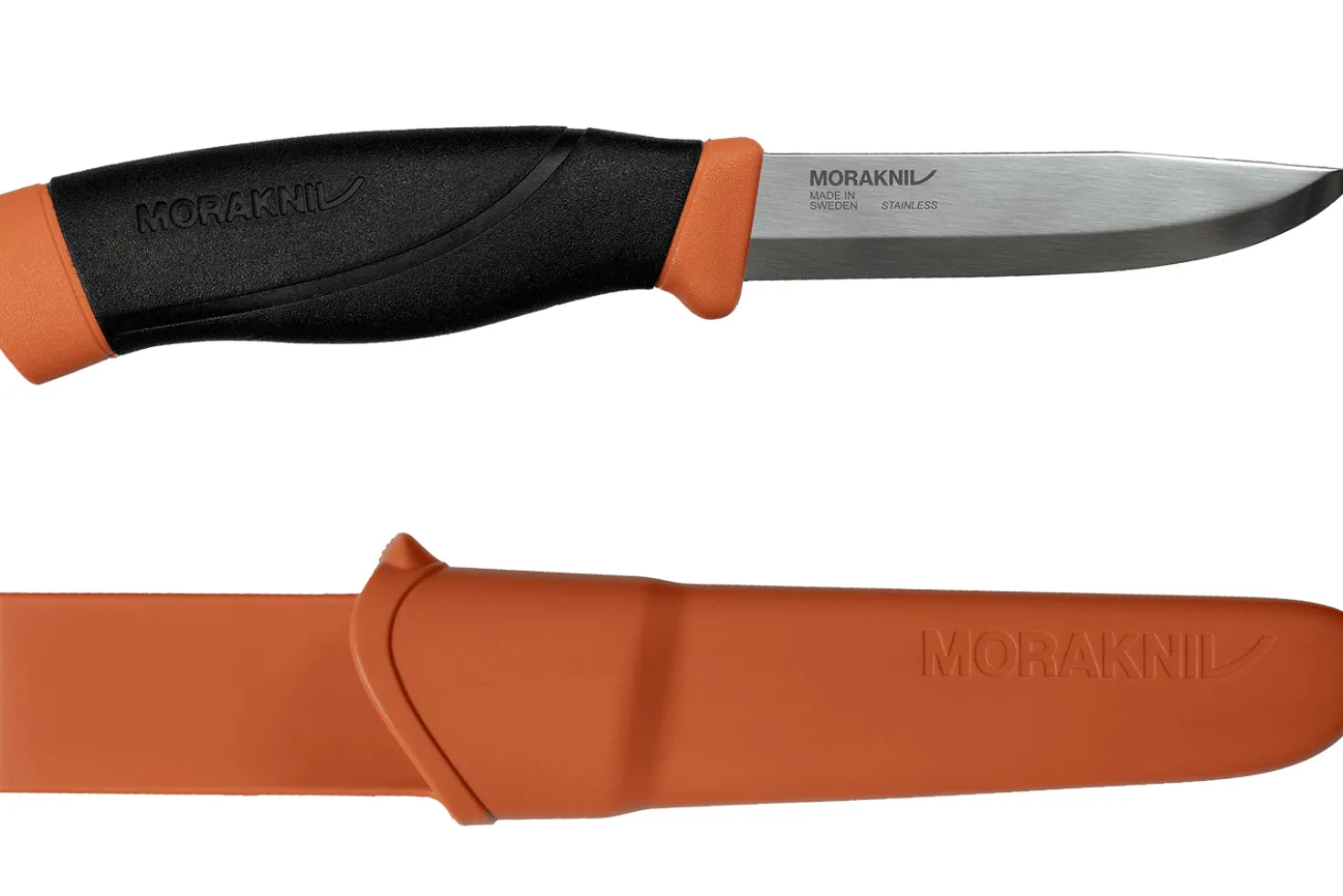 Couteau Mora Companion Heavy Duty 13259 HD lame inox 10,4cm manche caoutchouc orange + étui