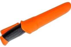 Couteau Mora Companion 11824 lame inox 10,4cm manche caoutchouc noir/orange + étui