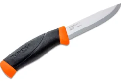 Couteau Mora Companion 11824 lame inox 10,4cm manche caoutchouc noir/orange + étui