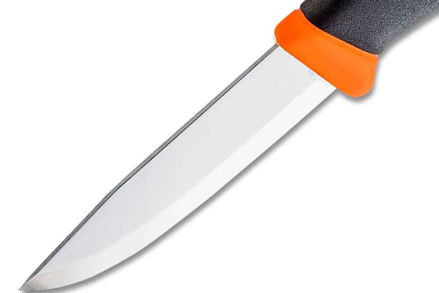 Couteau Mora Companion 11824 lame inox 10,4cm manche caoutchouc noir/orange + étui