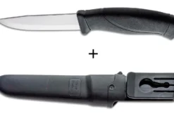 Couteau Mora Companion 12141 lame inox 10,4cm manche caoutchouc noir + étui
