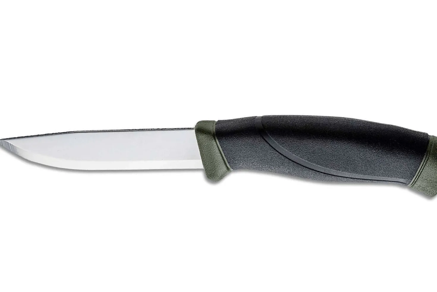 Couteau Mora Companion MG 11863 lame carbone 10,4cm manche caoutchouc noir/kaki + étui