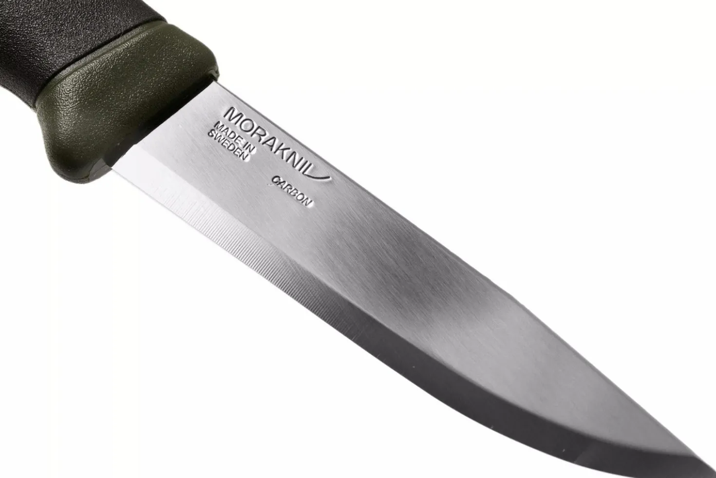 Couteau Mora Companion MG 11863 lame carbone 10,4cm manche caoutchouc noir/kaki + étui
