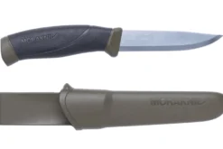 Couteau Mora Companion MG 11863 lame carbone 10,4cm manche caoutchouc noir/kaki + étui