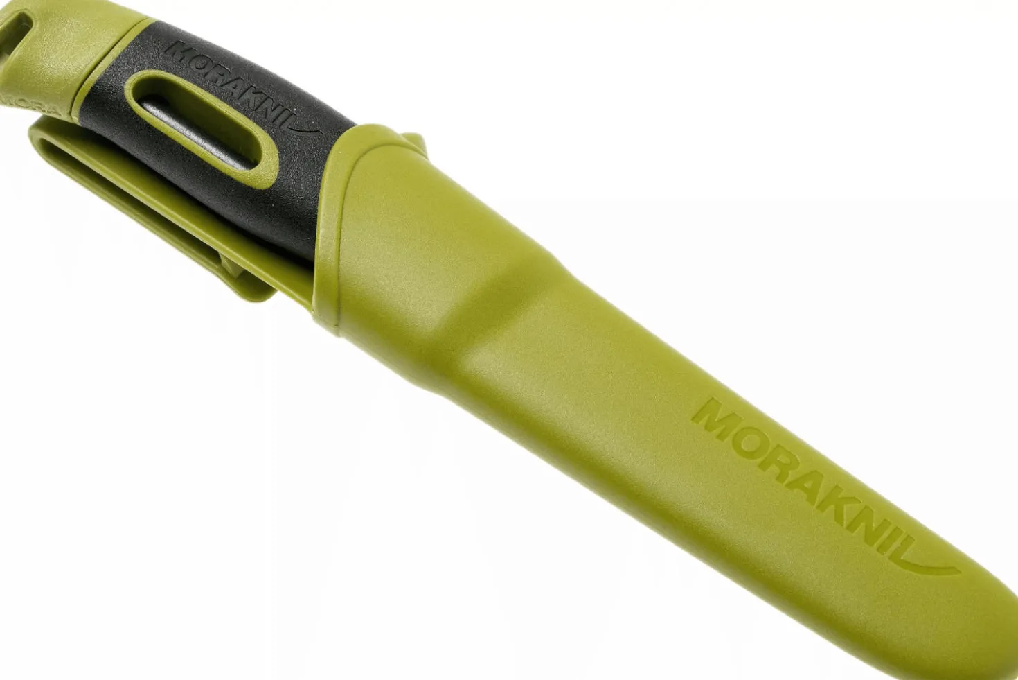 Couteau Mora Companion Spark 13570 lame inox 10,4cm manche caoutchouc vert avec pierre à feu + étui