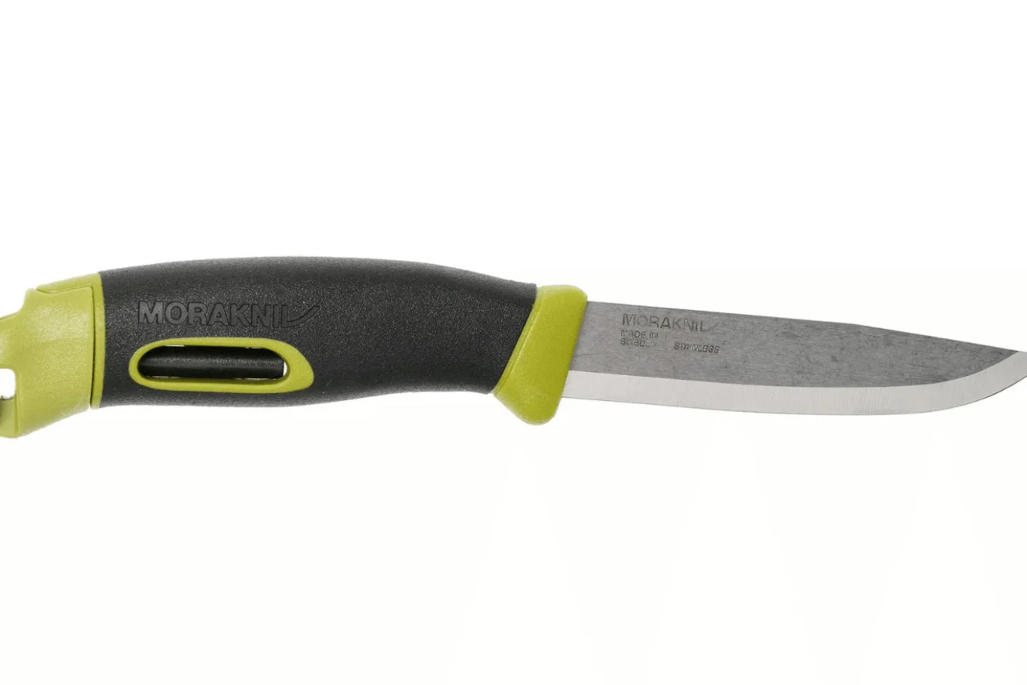 Couteau Mora Companion Spark 13570 lame inox 10,4cm manche caoutchouc vert avec pierre à feu + étui