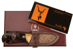 Couteau Muela Kudu 9278 série limitée lame 10cm manche en bois de granadillo et d'asteropeia + étui en cuir