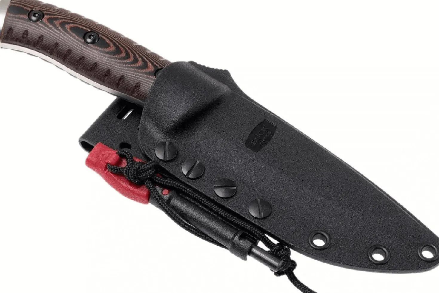 Couteau multifonction Buck 863 Selkirk 0863BRS lame 11,7cm manche micarta marron avec allume-feu et étui nylon