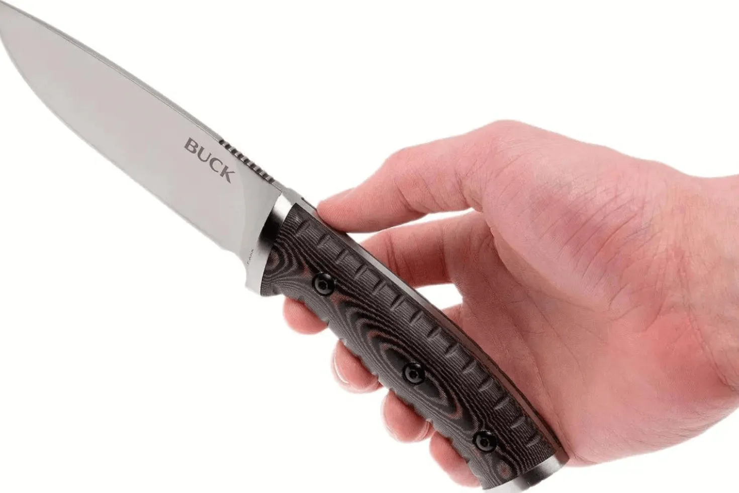 Couteau multifonction Buck 863 Selkirk 0863BRS lame 11,7cm manche micarta marron avec allume-feu et étui nylon