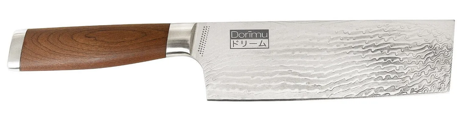 Couteau Nakiri Chroma Dorimu Pure Damascus 16.5cm acier japonais 64 couches