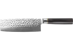 Couteau nakiri 17cm Fukito Ébène Damas martelé