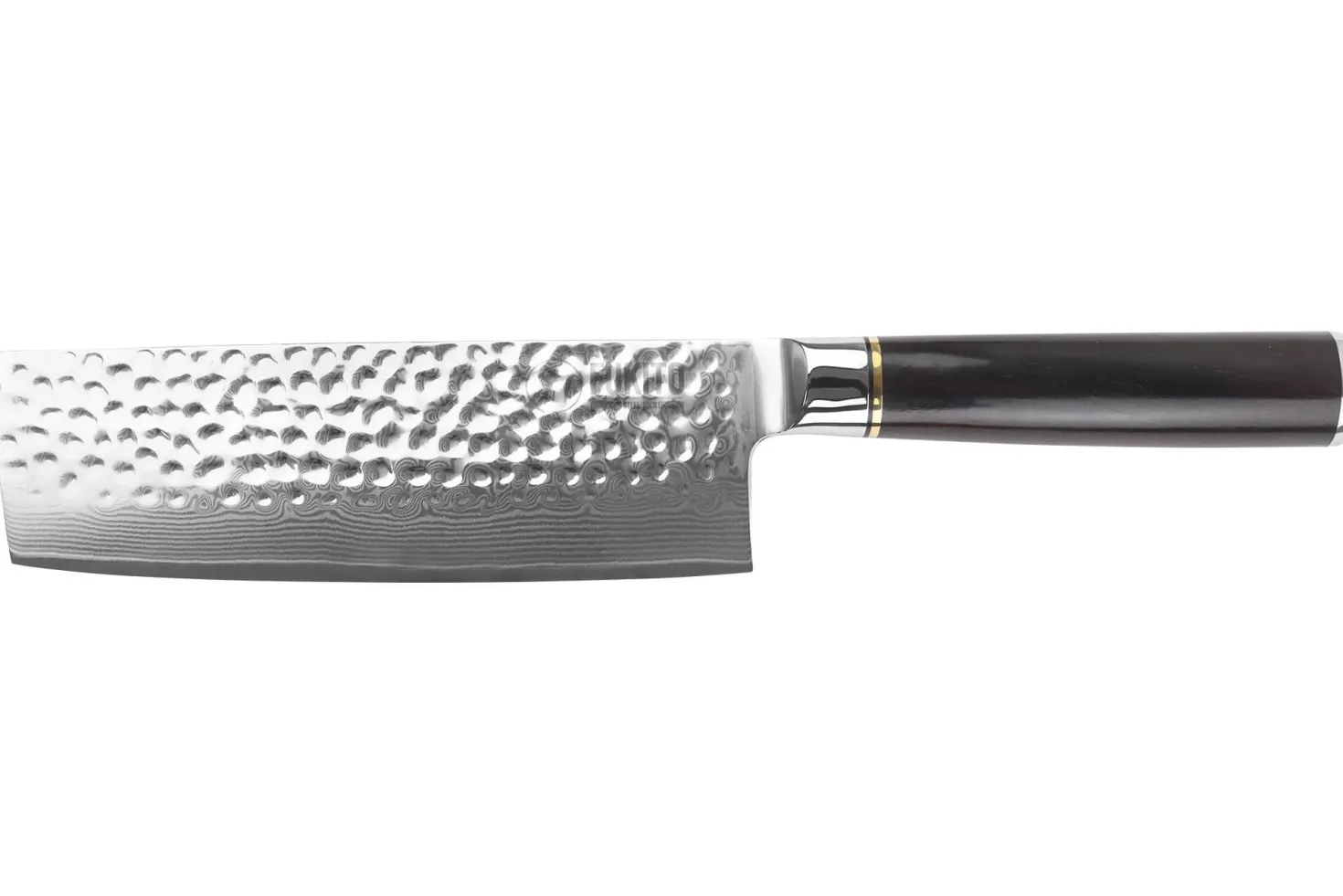 Couteau nakiri 17cm Fukito Ébène Damas martelé