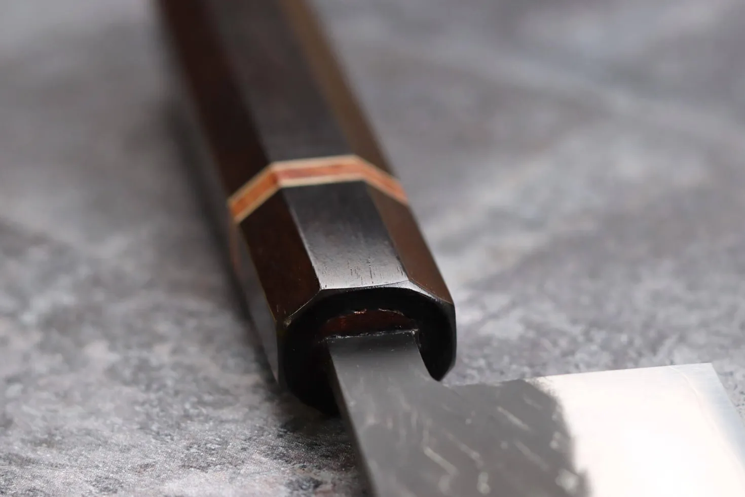 Couteau nakiri 16,5cm japonais artisanal Yuzo Black SLD ébène et cognassier