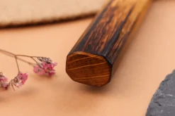 Couteau nakiri 16,5cm japonais artisanal Yuzo Black AS chêne brûlé