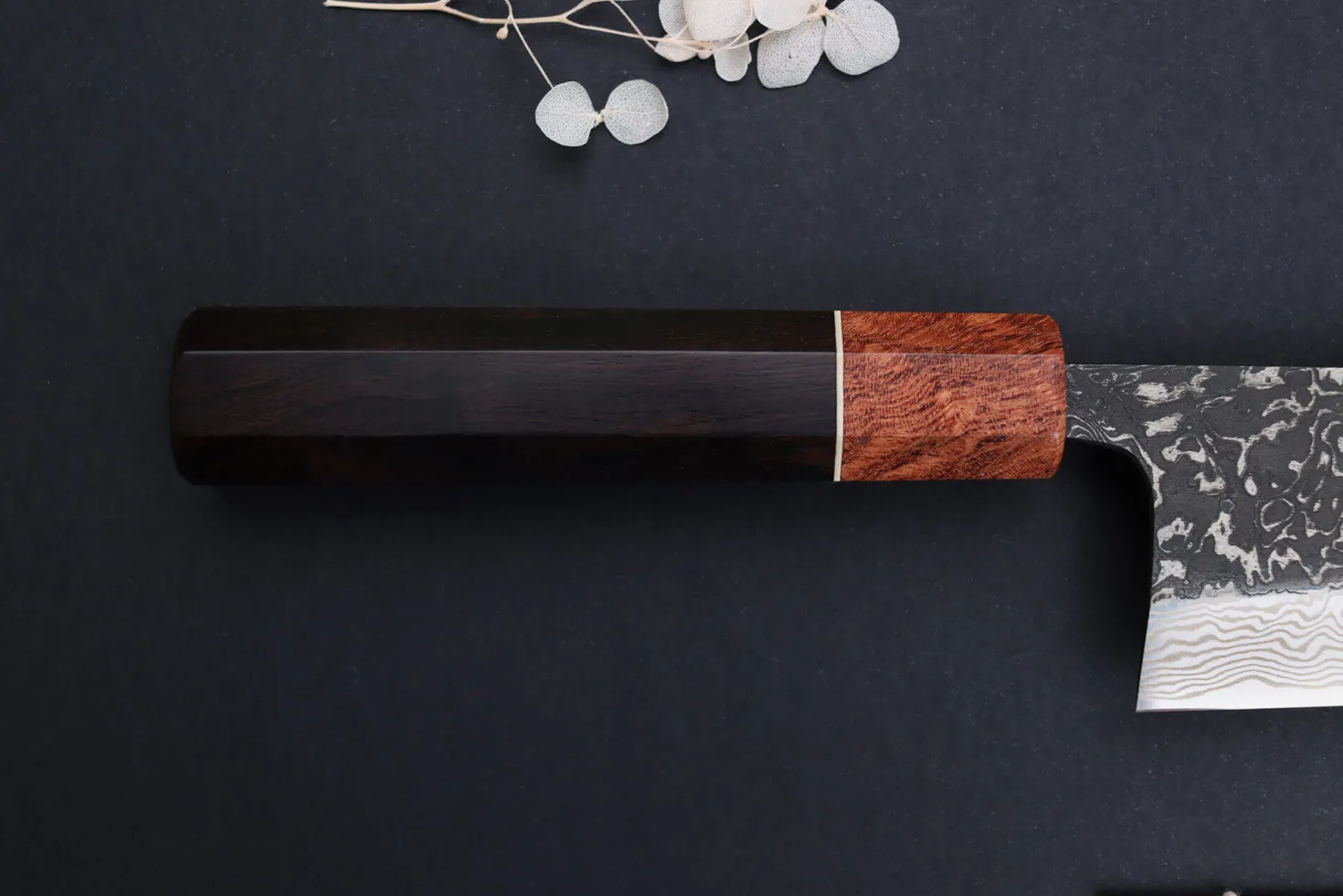 Couteau nakiri 16,5cm japonais artisanal Masashi Yamamoto SLD Kuro damas